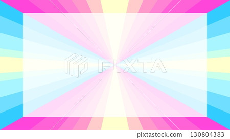 Geometric pattern frame, white space, radial, triangle, pink, cream 130804383