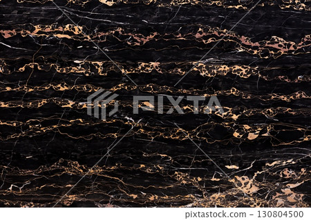 Golden Portoro Marble texture, background in dark tone for new office design. Slab photo. 130804500