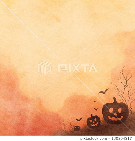 萬聖節背景，樸素的南瓜輪廓，柔和的色調 130804517