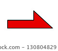 Rightward Red Half Arrow 130804829