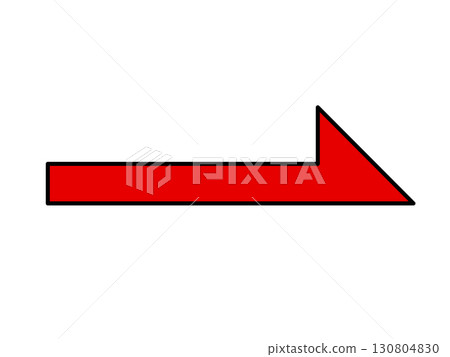 Rightward red half arrow (long) Rightward red half arrow (long) 130804830