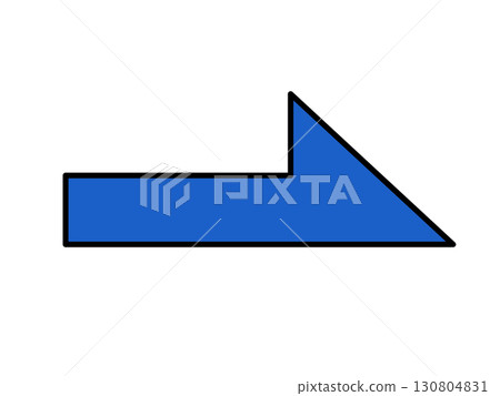 Rightward Blue Half Arrow Rightward Blue Half Arrow 130804831