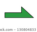 Rightward Green Half Arrow 130804833