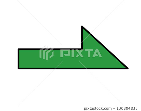 Rightward Green Half Arrow 130804833