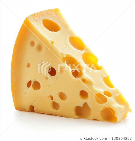 Fresh of Piece of delicious cheese Isolated on white background 130804892