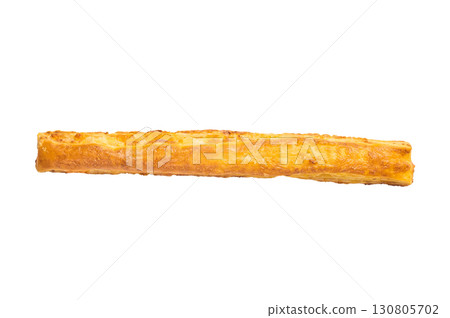 Cheese bread sticks, butter salted bread isolated on white background. top view 130805702