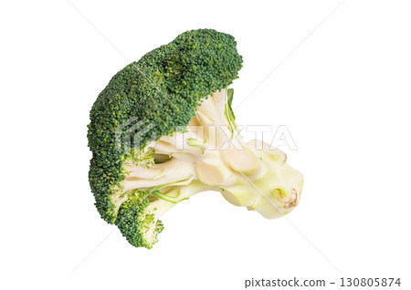 Fresh raw broccoli isolated on white background. top view Fresh raw broccoli isolated on white background. top view 130805874
