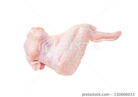 Fresh raw chicken wings, perfect for marinating and grilling, ready to become the star of your next barbecue. isolated on white background. top view 130806033