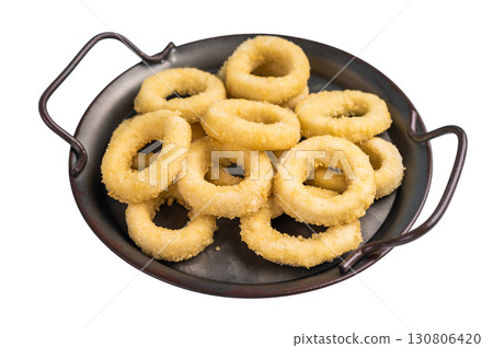 Ready for cooking Raw onion rings, uncooked vegetable isolated on white background. top view Ready for cooking Raw onion rings, uncooked vegetable isolated on white background. top view 130806420