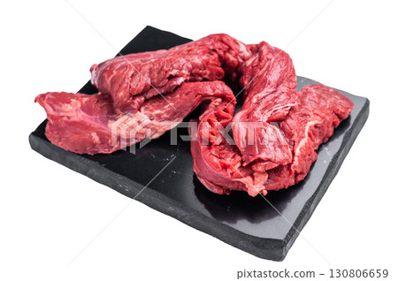 Raw Beef Machete Steak, also name Skirt steak, fresh marble meat isolated on white background Raw Beef Machete Steak, also name Skirt steak, fresh marble meat isolated on white background 130806659