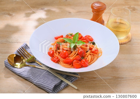 Pasta with tomato sauce. Pasta with tomato sauce. 130807600