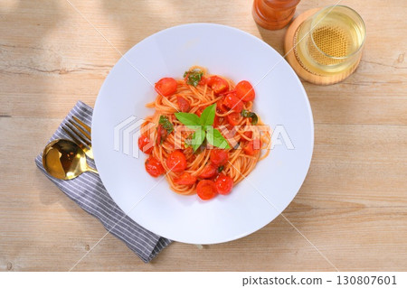 Pasta with tomato sauce. Pasta with tomato sauce. 130807601