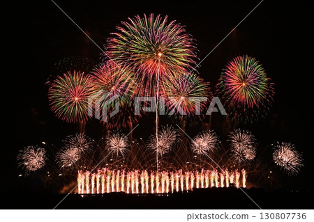 Fireworks dancing in the night sky over the Tone River 130807736