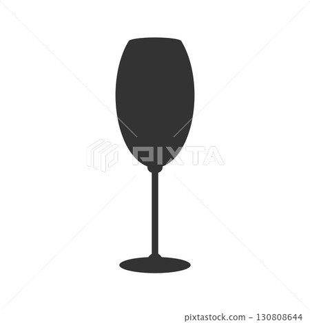 Silhouette Classics Wine Glass Icon Pictogram Sticker Minimalist design element Wine Related Content 130808644