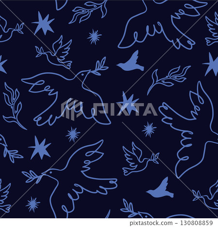 Seamless pattern style lineart doves birds nature abstract pattern minimalist wallpaper Seamless pattern style lineart doves birds nature abstract pattern minimalist wallpaper 130808859