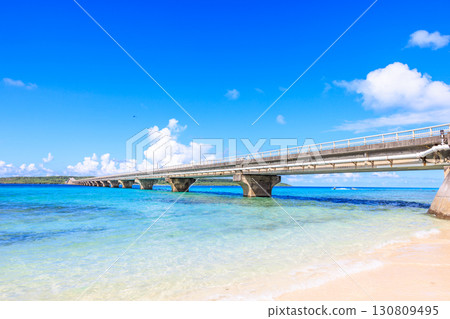 The Kurima Bridge and the blue sea shine on a clear September day The Kurima Bridge and the blue sea shine on a clear September day 130809495