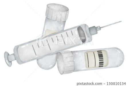 syringe isolated on white background 130810134
