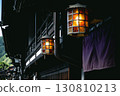 Lamps lit up in the old town 130810213