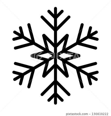 簡單的雪花插圖素材黑色向量 130810222