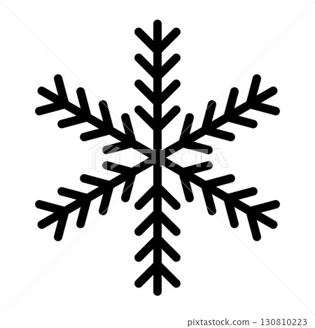 簡單的雪花插圖素材黑色向量 130810223