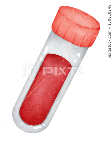Cartoon watercolor illustration of blood test tubes with colorful caps, medical laboratory equipment clipart isolated on white background Cartoon watercolor illustration of blood test tubes with colorful caps, medical laboratory equipment clipart isolated on white background 130810245