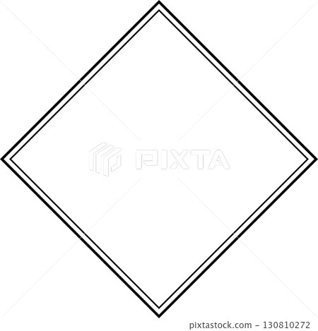 白色背景上的菱形邊框。雙線。細內線。 130810272