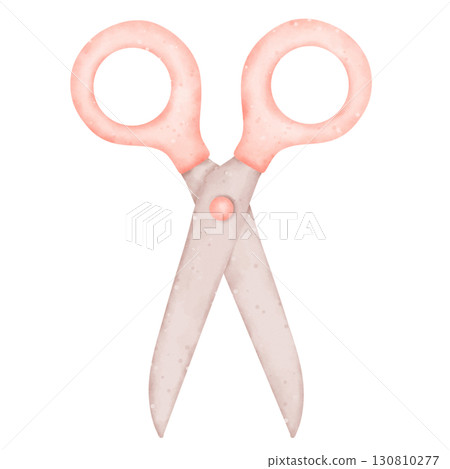 scissors cartoon watercolor 130810277
