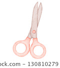 scissors cartoon watercolor 130810279
