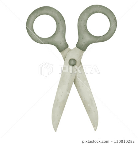 scissors cartoon watercolor 130810282