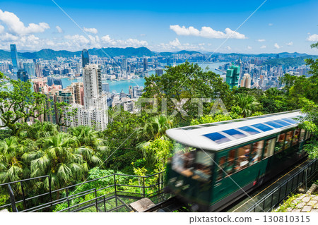 香港山頂纜車與維多利亞港 香港山頂纜車與維多利亞港 130810315