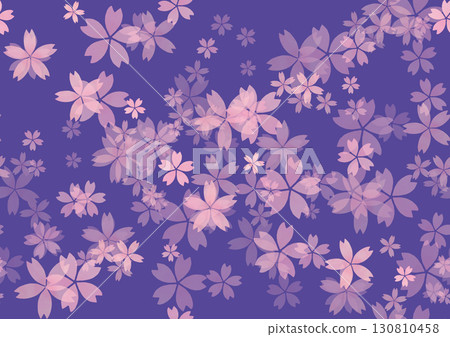 Cherry blossoms at night. Seamless background of cherry blossoms Cherry blossoms at night. Seamless background of cherry blossoms 130810458