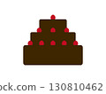 Illustration of a whole cake (chocolate) icon 130810462