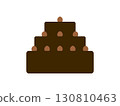 Illustration of a whole cake (chocolate) icon 130810463