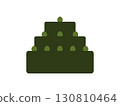 Illustration of a whole cake (matcha) icon 130810464