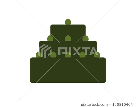 Illustration of a whole cake (matcha) icon 130810464