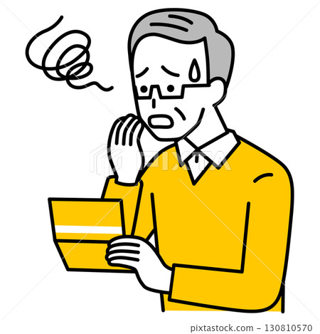 一位老人對自己的存摺感到困惑 一位老人對自己的存摺感到困惑 130810570