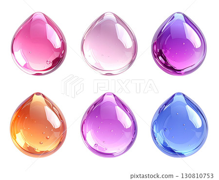 光澤液滴套裝，不規則有機形狀，保濕美容設計材料 130810753