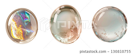 透明水滴狀，宛如美容精華液。光澤液體，有機形態。保濕護膚成分。 130810755