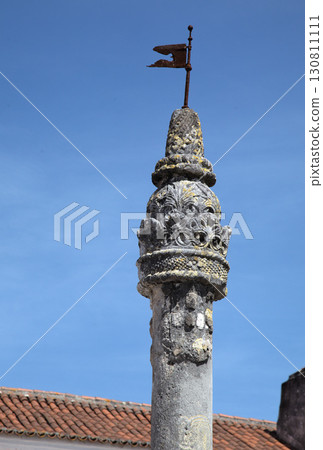 Beautiful architectural detail of a historical monument in Obidos, Portugal Beautiful architectural detail of a historical monument in Obidos, Portugal 130811111