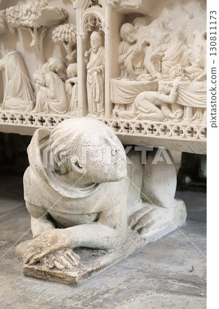Alcobaca, Portugal - April 2, 2017 - Tomb of Ines de Castro with intricate carvings at Monastery Santa Maria Alcobaca, Portugal - April 2, 2017 - Tomb of Ines de Castro with intricate carvings at Monastery Santa Maria 130811173