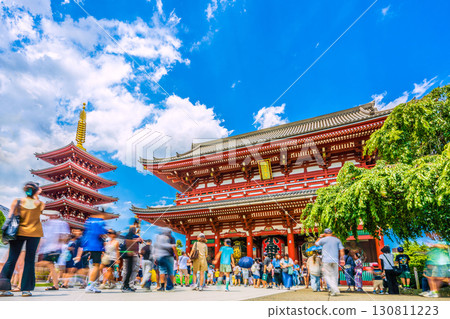 Tokyo cityscape in Japan: Inbound tourism continues...it's like a foreign country...Sensoji Temple bustling with foreign tourists Tokyo cityscape in Japan: Inbound tourism continues...it's like a foreign country...Sensoji Temple bustling with foreign tourists 130811223