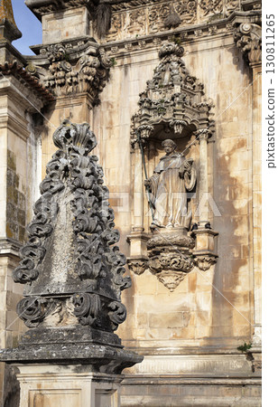 Monumental details of Monastery Santa Maria in Alcobaca, Portugal during a sunny day Monumental details of Monastery Santa Maria in Alcobaca, Portugal during a sunny day 130811265