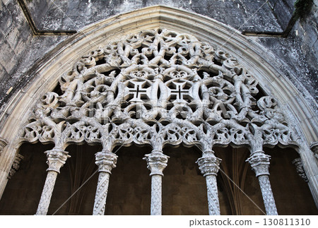 Intricate architecture of Batalha Monastery in Portugal, a UNESCO World Heritage site 130811310