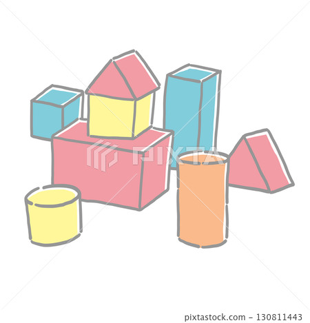 彩色積木插圖 彩色積木插圖 130811443
