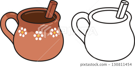 Mexican Cafe de Olla coffee drawing 130811454