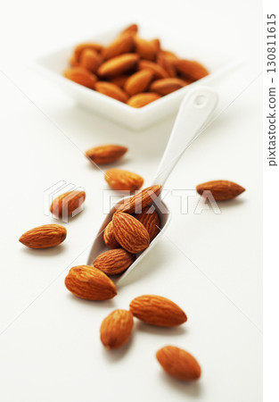 Roasted almonds (white background) Roasted almonds (white background) 130811615