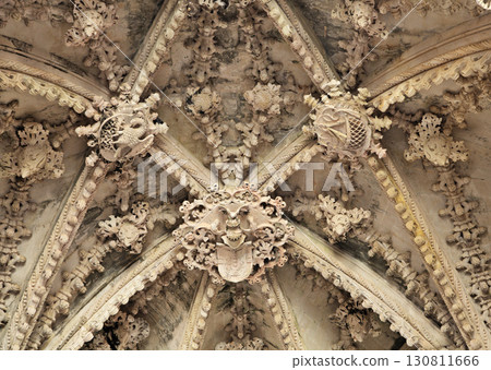 Elaborate ceiling details at Batalha Monastery in Portugal 130811666
