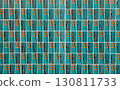 Colorful azulejo tiles showcasing geometric patterns in a Portuguese setting 130811733