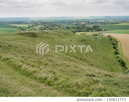 View from Walkers Hill to Alton Priors and over Vale of Pewsey, Wiltshire 130811772