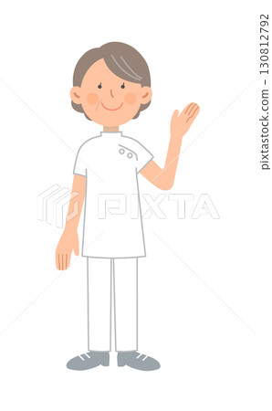 Guiding senior female nurse _ whole body 130812792